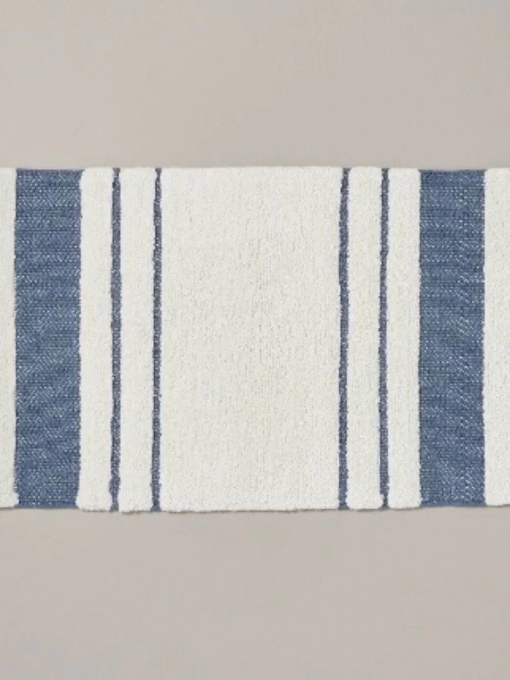 Hearth & Hand with Magnolia: 20”x32” Handmade Bath Rug Cream/Blue